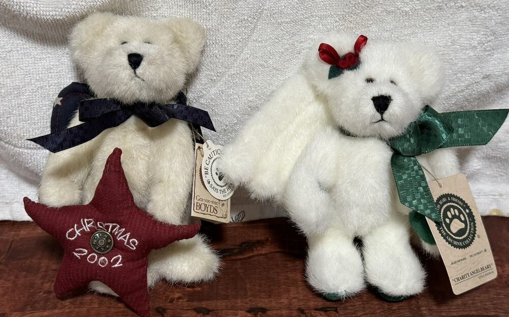Two Boyd’s Bears Christmas Ornament Bears 5” Christmas Star